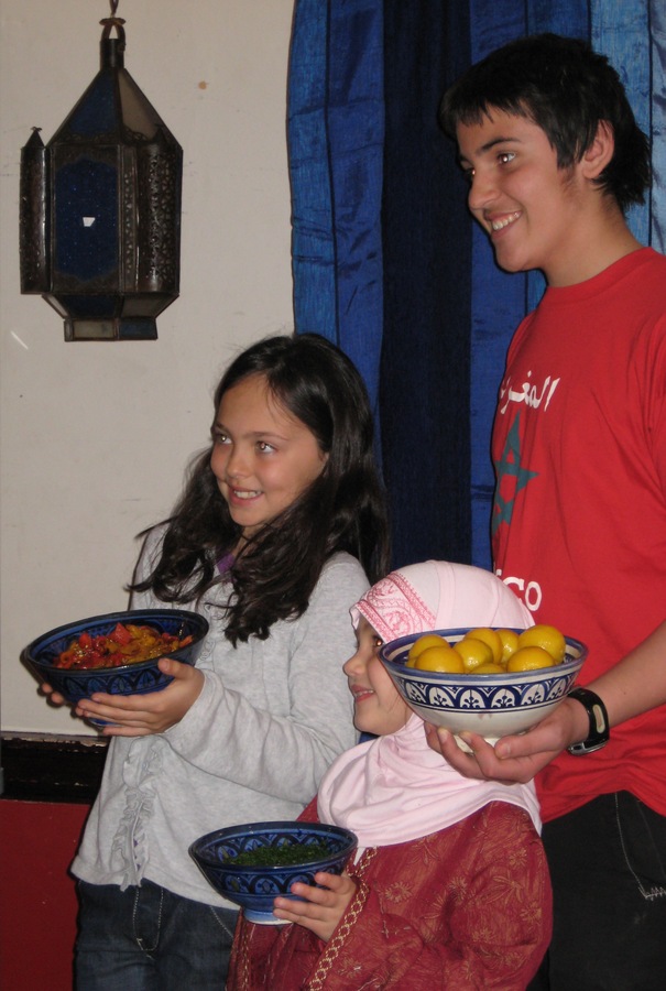 Tadimi family helpers at the Taste of Morocco